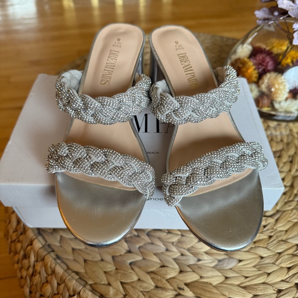 Dream Pairs Women's Silver Sandals